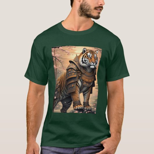 Samurai Tiger 🐯⚔️ | Warrior Oerwoud Vibe T-shirt (Voorkant)