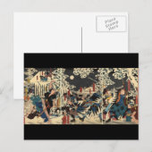 Samurai tijdens de oorlog in de sneeuw ongeveer 18 briefkaart (Voorkant / Achterkant)