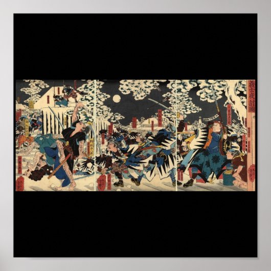 Samurai tijdens de oorlog in de sneeuw ongeveer 18 poster (Voorkant)