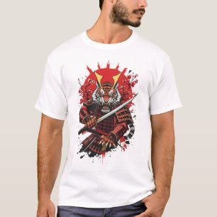 Samurai Tijger Krijger Krachtige Vector Kunst T-shirt