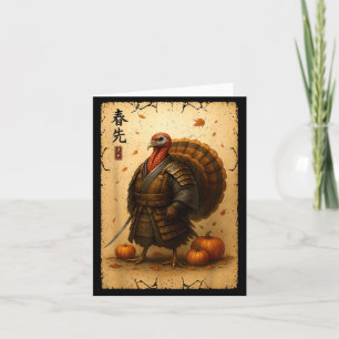 Samurai Turk Thanksgiving Japanse Krijger Anime Kaart