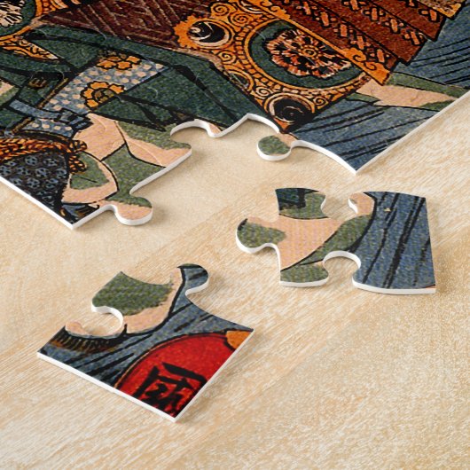  Samurai Ukiyo-e Japans schilderen Legpuzzel (Zijkant)