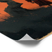 Samurai Under Sunset Tree in Traditional Japanese Poster (Hoek)