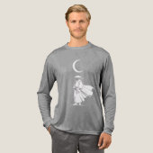 Samurai Under the Crescent Moon – Minimalist Japan Tri-Blend Shirt (Voorkant)