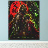 Samurai Vader Legende Draken Canvas Afdruk (Insitu (Houten vloer))