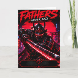 Samurai Vader Neon Wenskaart Kaart