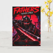 Samurai Vader Neon Wenskaart Kaart (Gele Bloem)