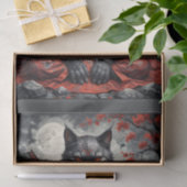 Samurai vampier kat met katana in meditatie tissuepapier (Geschenk)