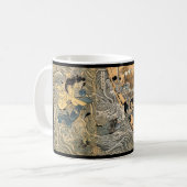 Samurai vecht geesten, ongeveer 1800's koffiemok (Voorkant links)