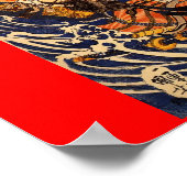 Samurai vecht grote reptielen, ongeveer 1800's poster (Hoek)