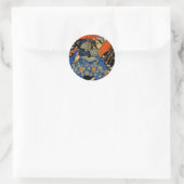 SAMURAI VECHT MET MONSTER RONDE STICKER (Tas)