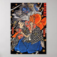 Samurai vecht tegen blauwe demon