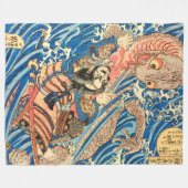 SAMURAI VECHTEN TEGEN SALAMANDER FLEECE DEKEN (Voorkant (Horizontaal))