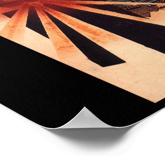 Samurai verdedigt tegen exploderende schelp poster (Hoek)