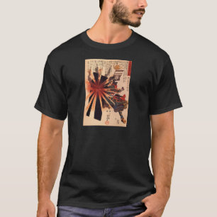 Samurai verdedigt tegen exploderende schelp t-shirt