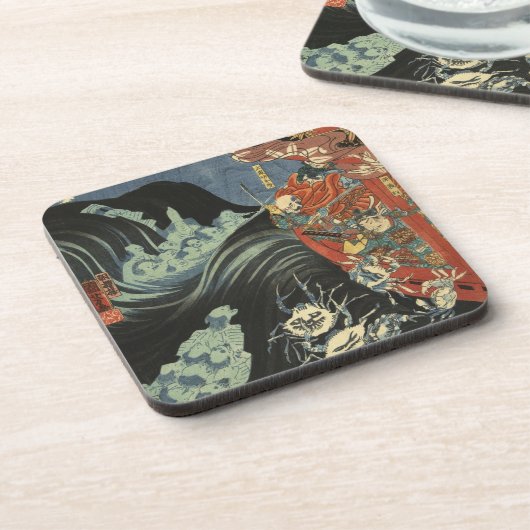 Samurai versus de spookkrabben bier onderzetter (Linkerzijde)