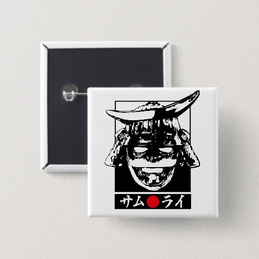 Samurai Vierkante Button 5,1 Cm (Voorkant /achterkant)