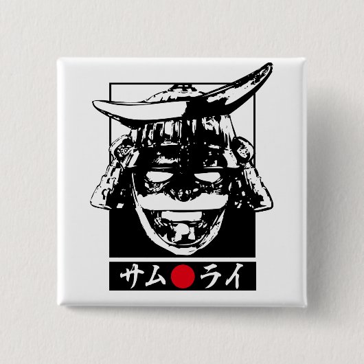 Samurai Vierkante Button 5,1 Cm (Voorkant)