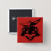 Samurai Vierkante Button 5,1 Cm (Voorkant /achterkant)