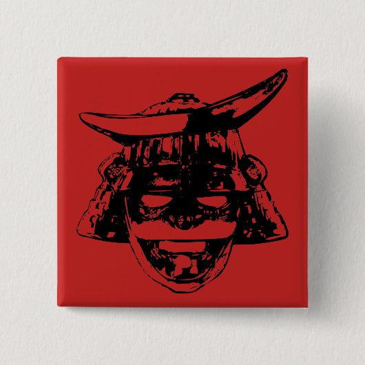 Samurai Vierkante Button 5,1 Cm (Voorkant)
