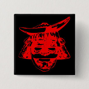 Samurai Vierkante Button 5,1 Cm