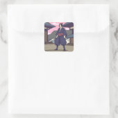 samurai vierkante sticker (Tas)
