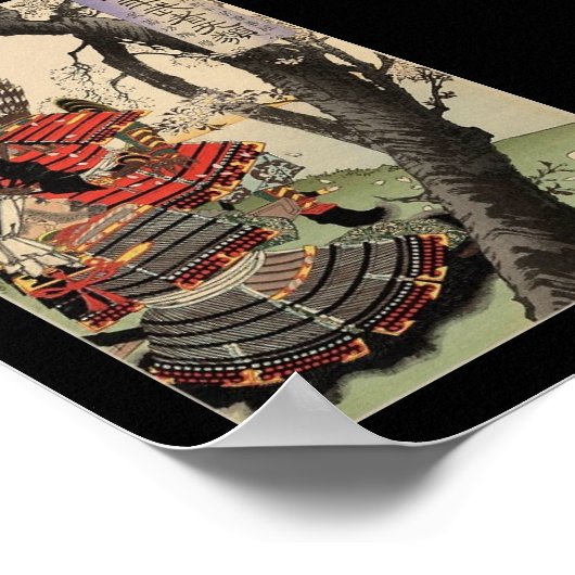 Samurai Viewing Cherry Blossom circa 1885 Poster (Hoek)