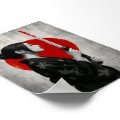 Samurai vrouw met Katana voor de rode zon Poster (Hoek)