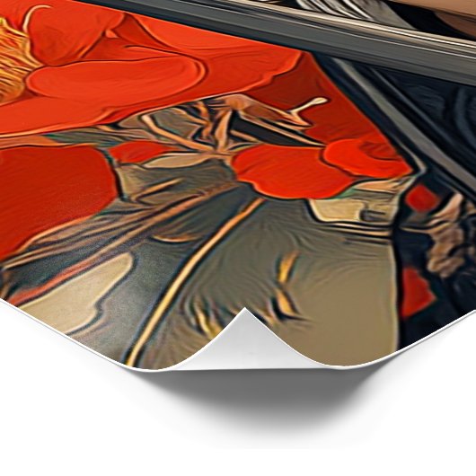 Samurai vrouw, Samurai krijger vrouw Perfect Poster (Hoek)