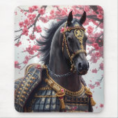 Samurai War Horse with Cherry Blossoms Muismat (Voorkant)