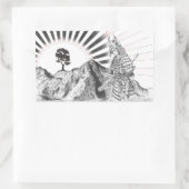 Samurai warrior and raising sun - M1 Rechthoekige Sticker (Tas)