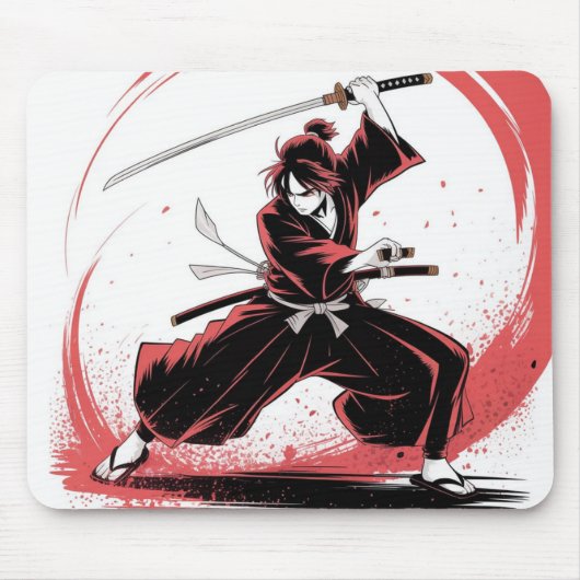 Samurai Warrior Anime Mousepad Muismat (Voorkant)