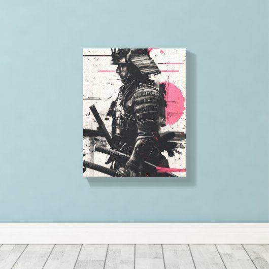 Samurai Warrior Art Canvas Afdruk (Insitu (Houten vloer))