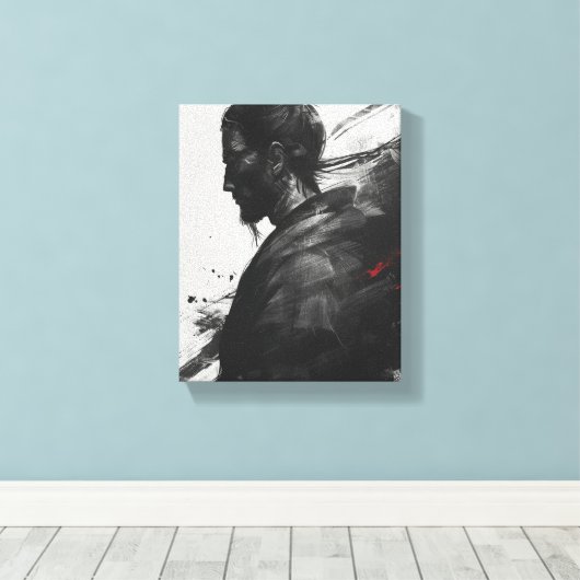 Samurai Warrior Art Canvas Afdruk (Insitu (Houten vloer))