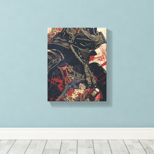 Samurai Warrior Art Canvas Afdruk (Insitu (Houten vloer))