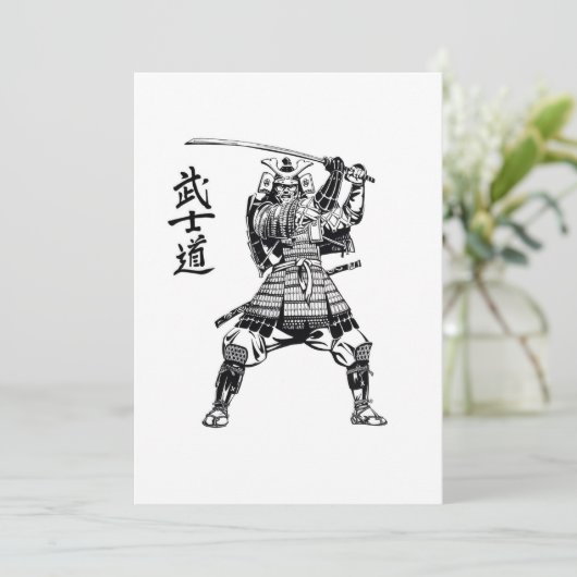 Samurai Warrior Bedankkaart (Staand voorkant)