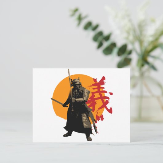 Samurai Warrior Briefkaart (Staand voorkant)