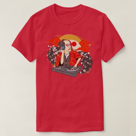 Samurai Warrior Bushido Code Japanse DJ-zwaardmann T-shirt (Design voorkant)