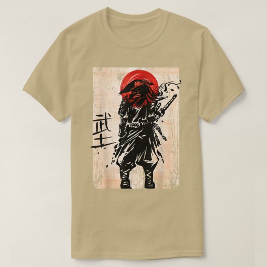  Samurai Warrior Bushido Code Japanse zwemmer T-shirt (Design voorkant)