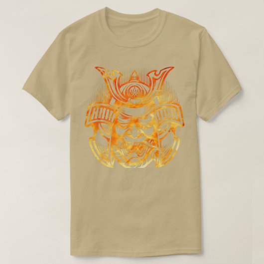 Samurai Warrior Bushido Oni Masker Fire Japanse Cu T-shirt (Design voorkant)