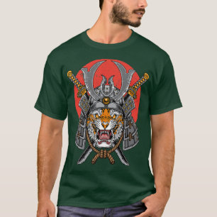 Samurai Warrior Bushido Tiger Katana Oni Japans  T-shirt