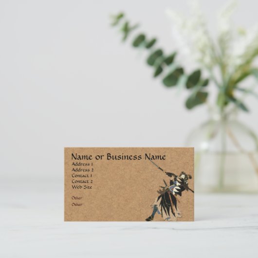 Samurai Warrior Business Profile Card Visitekaartje (Staand voorkant)