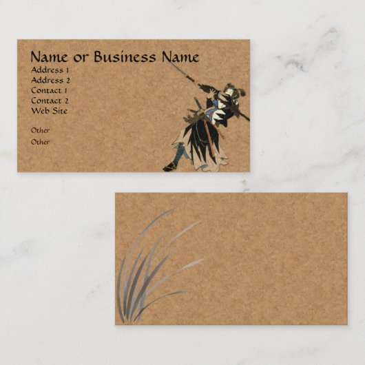 Samurai Warrior Business Profile Card Visitekaartje (Voorkant / Achterkant)