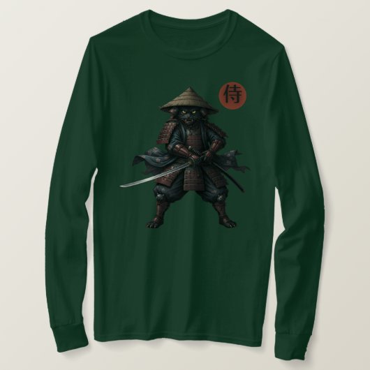 Samurai Warrior Cat T-shirt (Design voorkant)