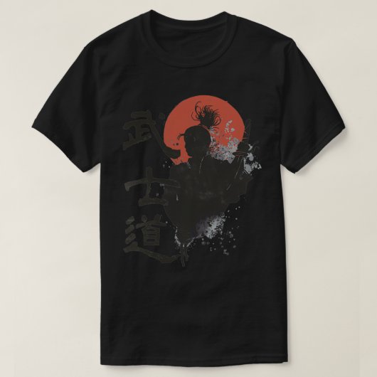 Samurai Warrior Code Bushido Japans Kanji Pullov T-shirt (Design voorkant)