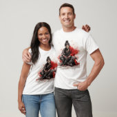 Samurai Warrior Crouching met getekend zwaard T-sh T-shirt (Unisex)