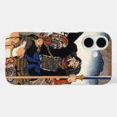 Samurai Warrior en Zijn hond-Japans Woodblock Case-Mate iPhone Case (Achterkant (horizontaal))