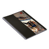 Samurai Warrior en Zijn hond-Japans Woodblock Notitieboek (Rechterzijde)