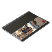 Samurai Warrior en Zijn hond-Japans Woodblock Notitieboek (Linkerzijde)