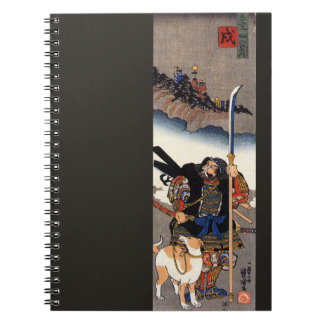 Samurai Warrior en Zijn hond-Japans Woodblock Notitieboek